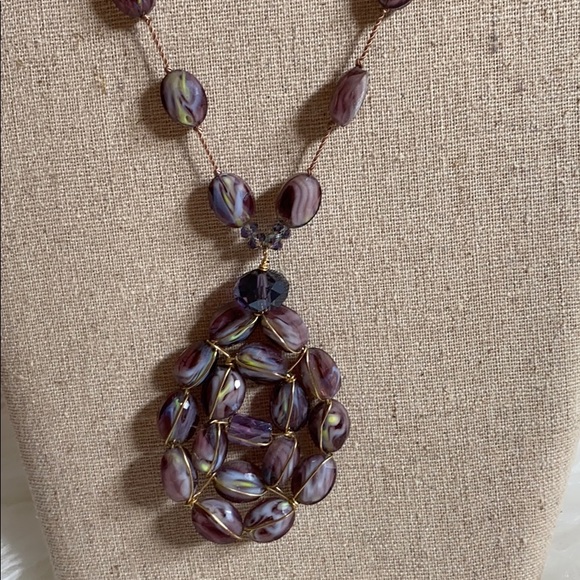 Anthropologie Glass Bead Necklace - Picture 2 of 3